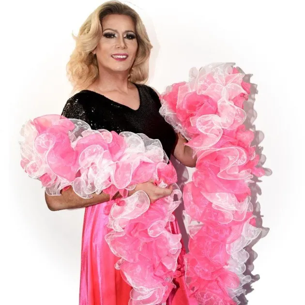 Duo Colors Drag Queen Organza Ruffle Boa