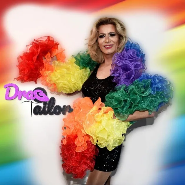 Rainbow Organza Ruffle Boa Drag Queen Orgullo