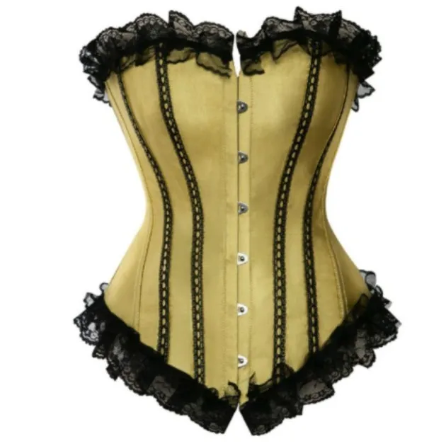 Sexy Satin and Lace-Up Boned Corset