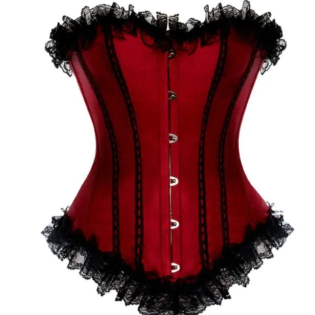 Sexy Satin and Lace-Up Boned Corset