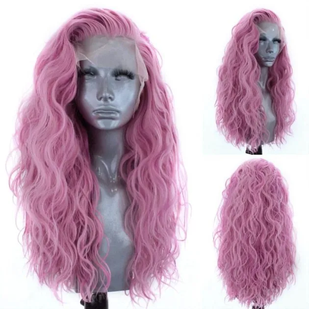 Blue Big Wave Front Lace Wig