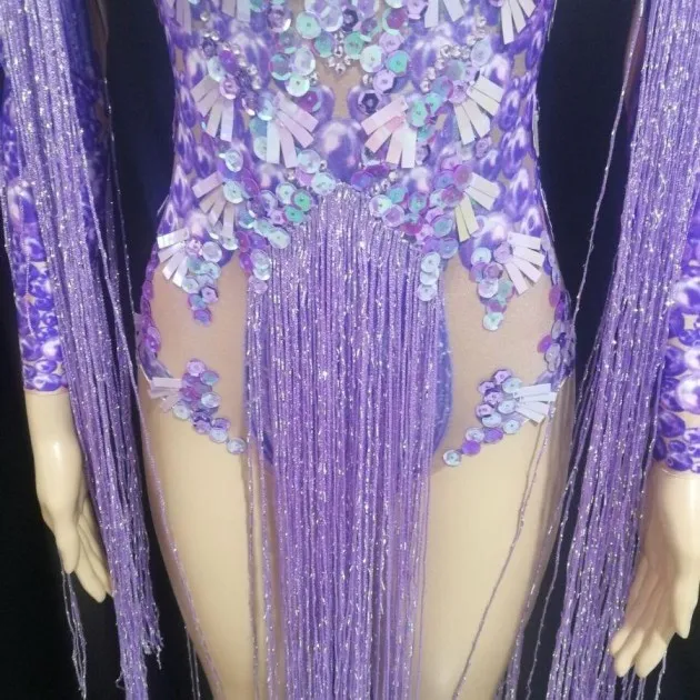 Fashion Personality Tassel One Piece Dance outfit