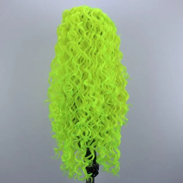 Fluorescent Neon Green Wig Curly Long