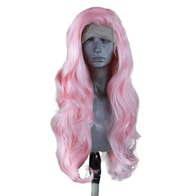 Wavy Lace Wig Light Pink