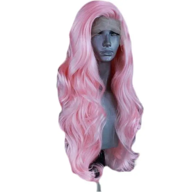 Wavy Lace Wig Light Pink