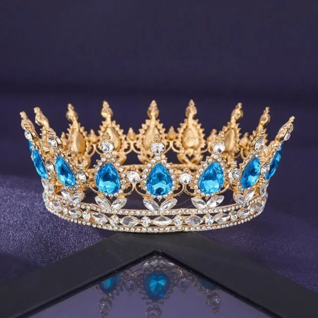 Tiara de círculo completo con corona de diamantes de imitación