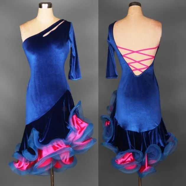 Costumes Competition Suit Velvet Latin Dance Dress