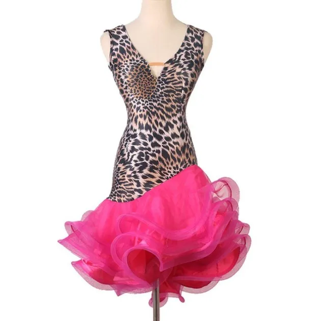 Ladies V-Neck Latin Dance Professional Dress