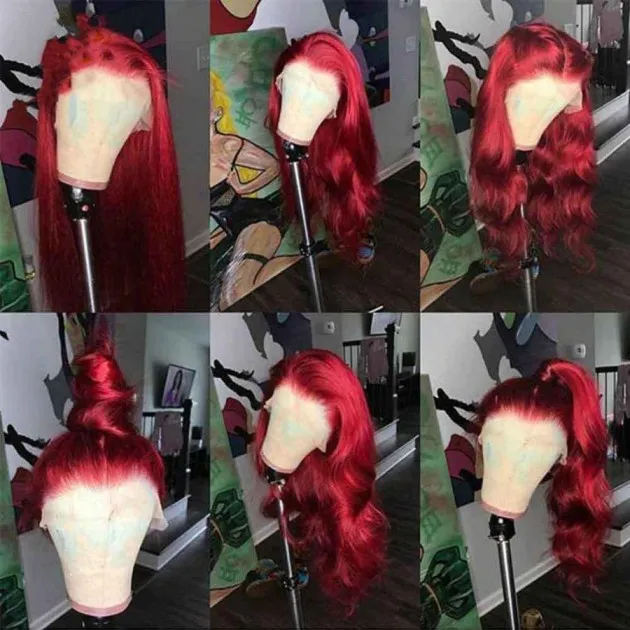 Burgundy Lace Front Red Hair Wig