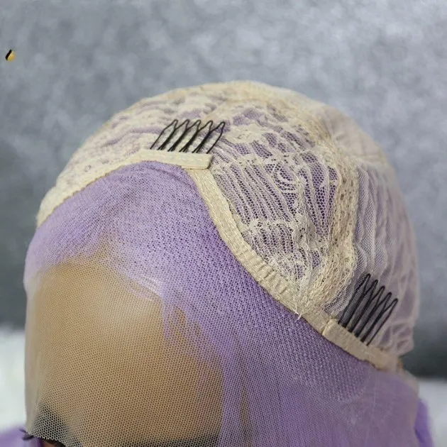 Bright Purple Fiber Front Lace Wig