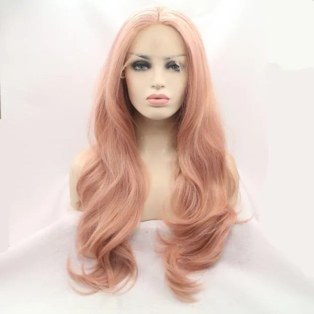 Pink big wave wig
