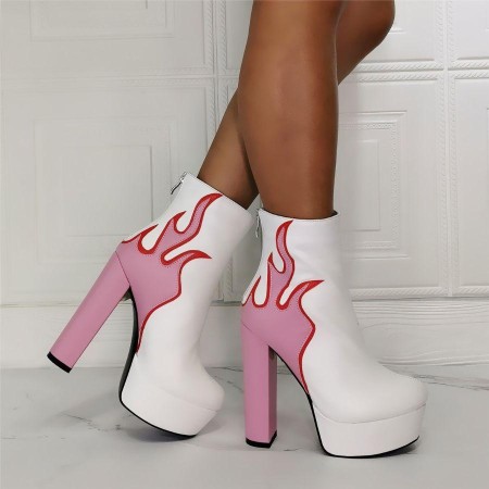 Sexy Flame Thick High Heel Boot Emma