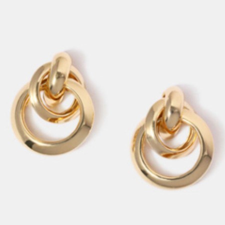 Stud Earrings Ring Buckle Hollow