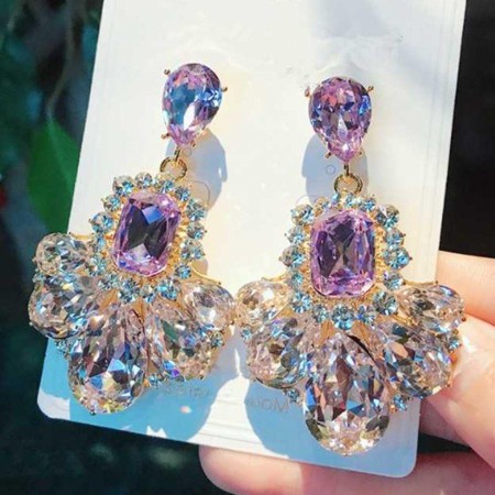 Silver Needle Gemstone Drop Earrings