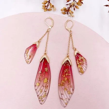 Temperament Long Butterfly Crystal Earrings 