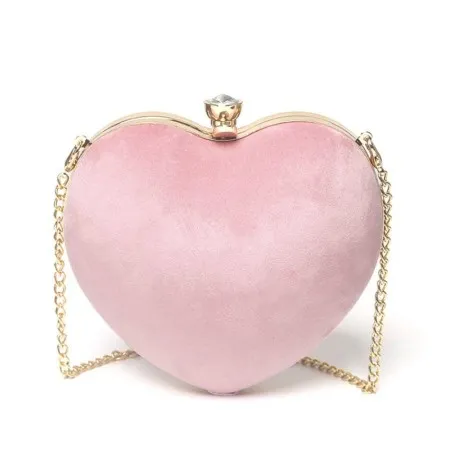 Bolso De Mano Con Cadena En Forma De Corazón