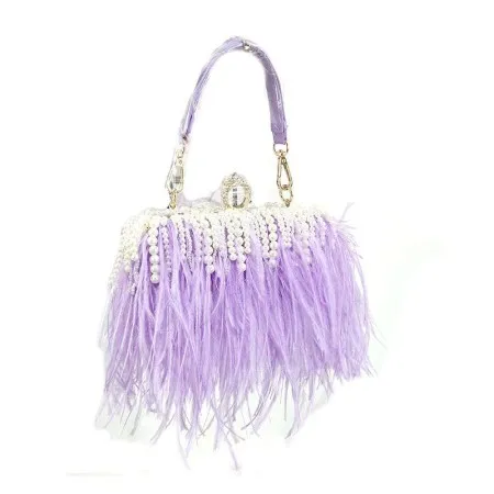 Ostrich Hair Bag Fashion Clutch Bag