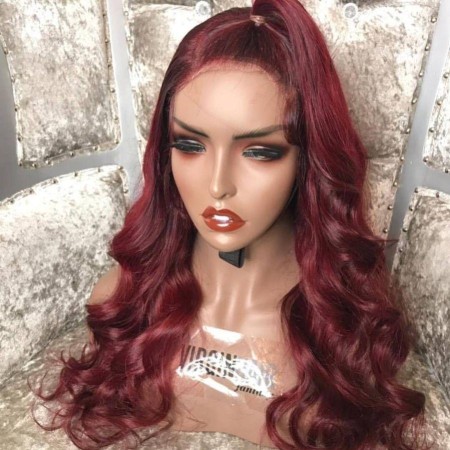 Burgundy front lace wig