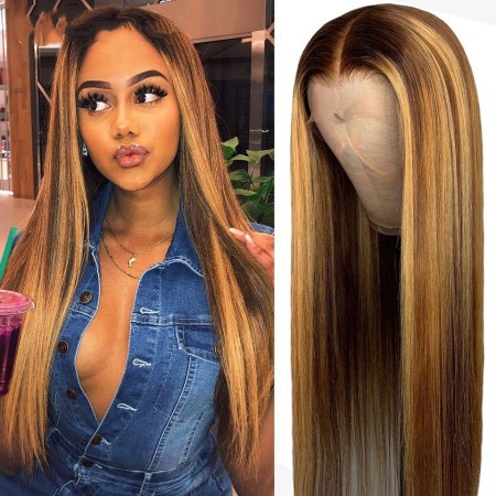 Straight Highlight Lace Front Wig