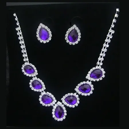 Diamond Earrings Necklace Set