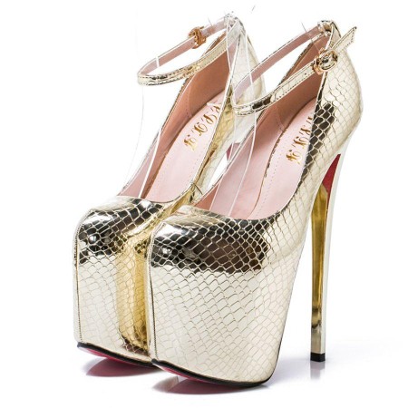 Super Stiletto Shiny Platform Shoes