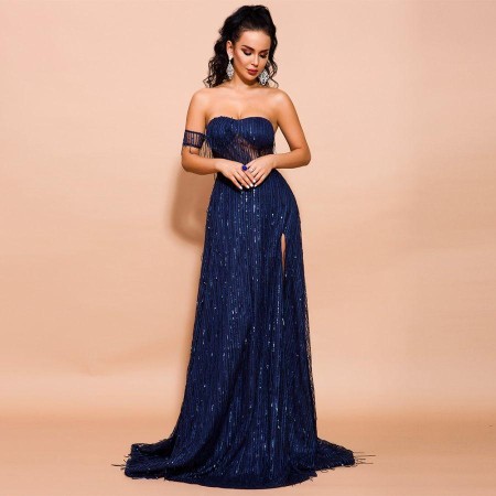 Margaret Backless fringed dress