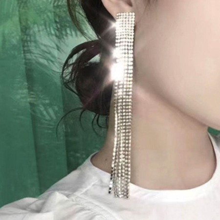 Long Rhinestone Earrings