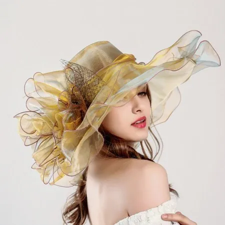 Organza Mode Mesh Hoed