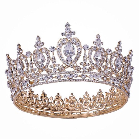 Retro Peach Heart-shaped Round Crown