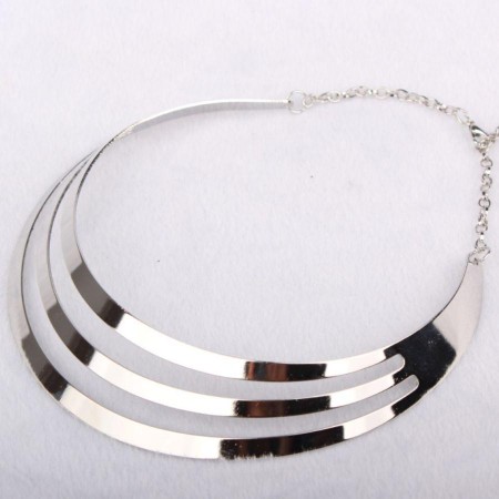 Exaggerated Glossy Metal Necklace