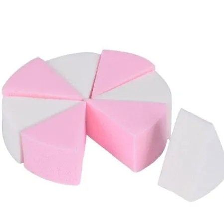 Esponja De Maquillaje De Base Triangular De Soplo De Polvo De Ocho Cortes Húmedo Y Seco Redondo