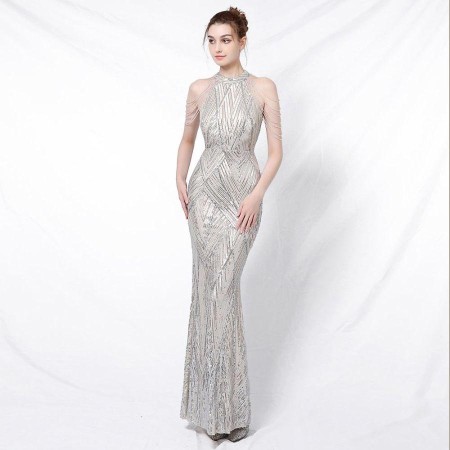 Slim Sequin Evening Gown Diana