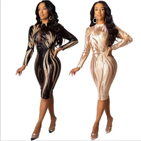 See-through Sexy Nightclub Sequin Dress