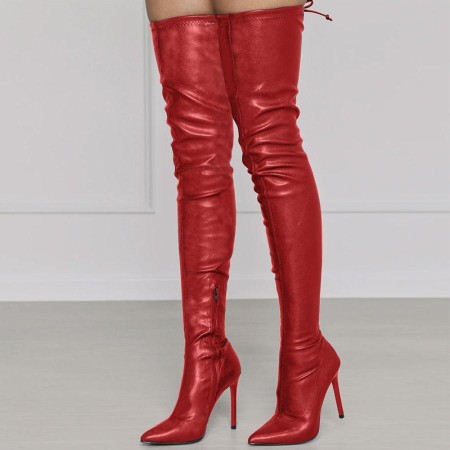 Pointed Side Zipper Stiletto Heels