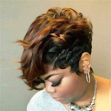 American Short Black Brown Wig
