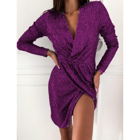 Sequin Dress Long Sleeve Mini Skirt