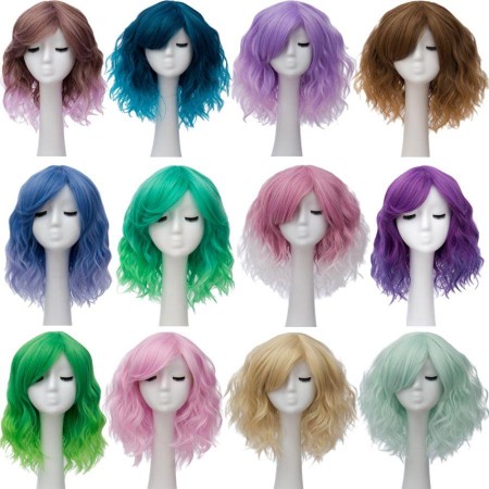 Color Short Curly Cosplay Wig