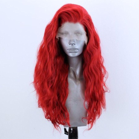 Red Curly Front Lace Wig