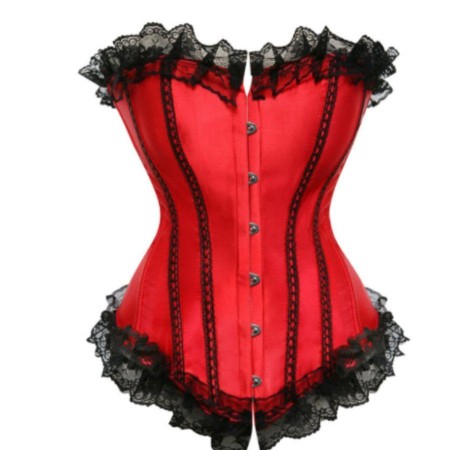Sexy Satin and Lace-Up Boned Corset
