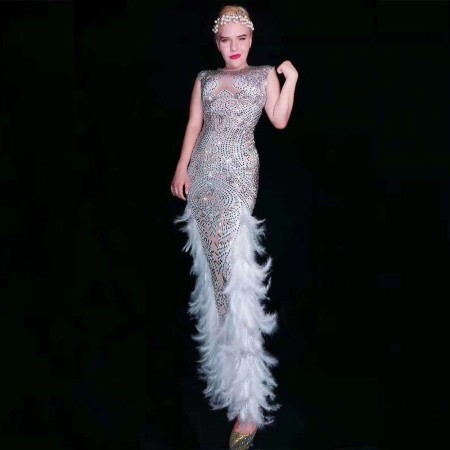 Sequined Feather-paneled Maxi Dress