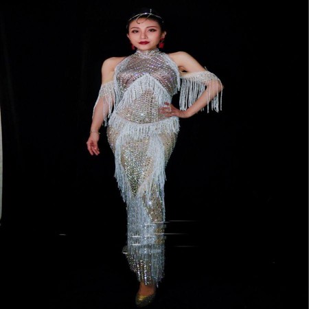 Diamond Fringed One-piece Dress
