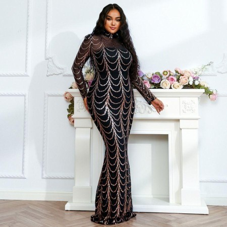 Long Dress Plus Size Round Neck