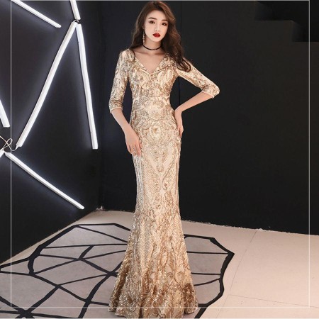 Sexy fishtail sequined dress