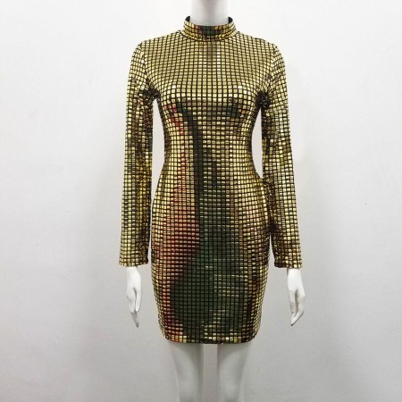 Silver Sequined Fashion Dress