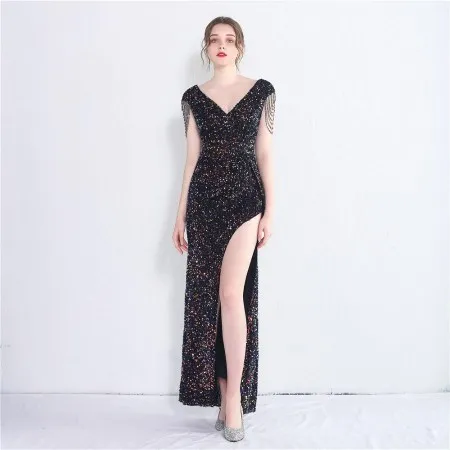 Handmade Sequins Temperament Slit Long Fishtail Skirt