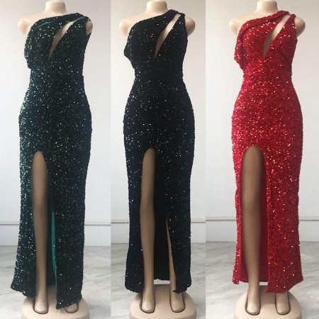 Evening Dress Slit Slim Fit Dress