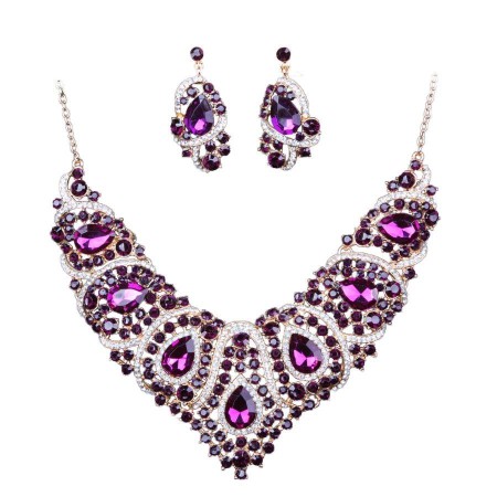 Colorful Necklace And Earring Set