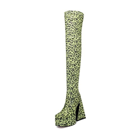 Square Thick Heel Knee High Boots