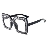 Big Frame With Diamond Sunglasses