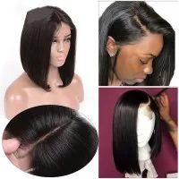Front Lace Black Short Straight Hair Camila